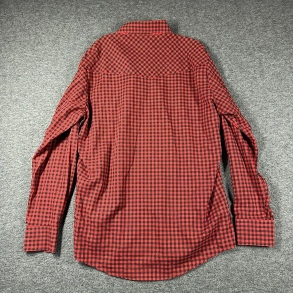 New Frontiers Big Yank Pearl Snap Shirt Mens Large L Red check Cowboy Western‎